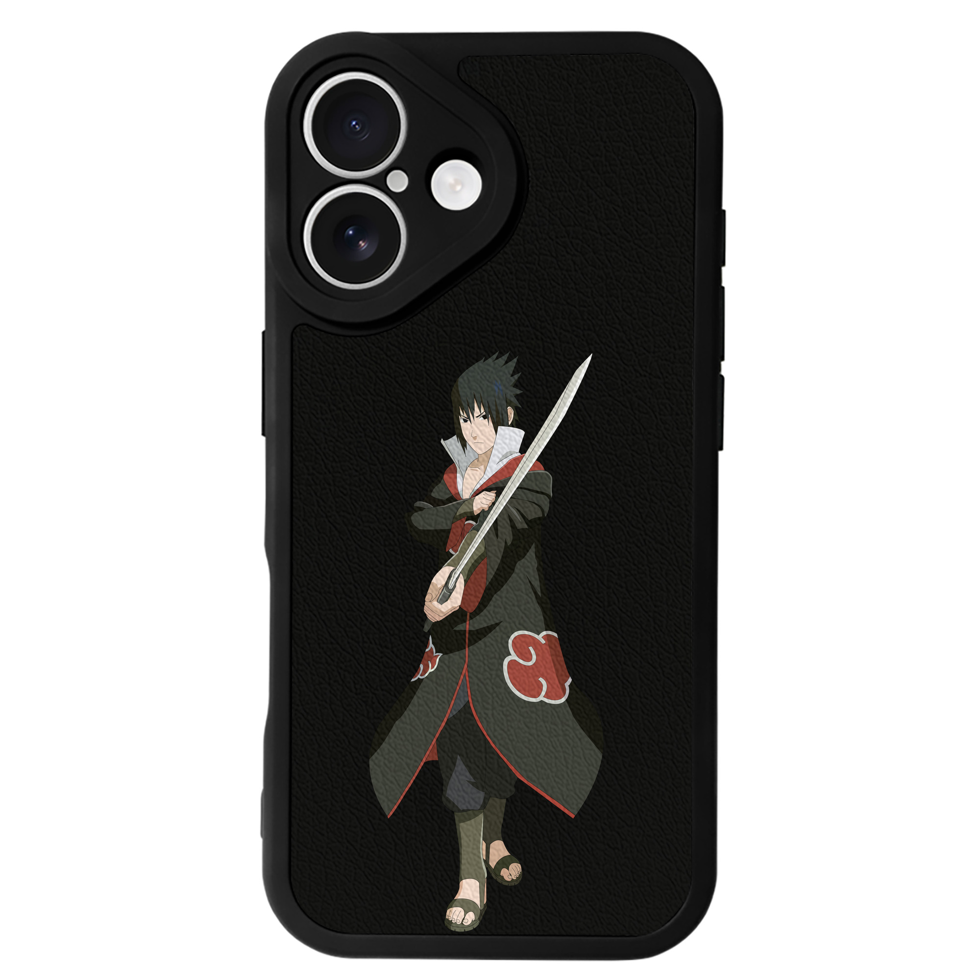 （画像用） NARUTO -ナルト- うちは サスケ Uchiha Sasuke 【iPhone 16シリーズ対応】シリコンスマホケース（レザー調） 材質：シリコン